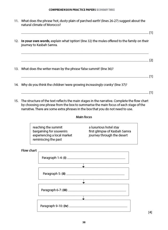 English Comprehension Practice Papers Secondary Cpd Singapore