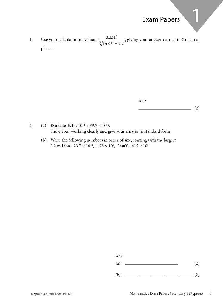 Sec 3 E Math Exam Paper (Express) - CPD Singapore Education Services Pte Ltd