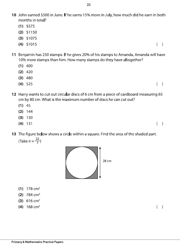 P6 Math Practice Papers | CPD Singapore