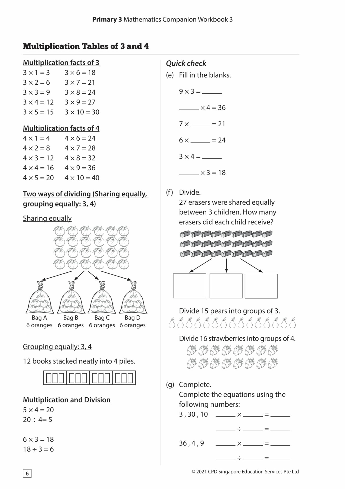 Mathematics Companion Worksheets - CPD Singapore Education Services Pte Ltd