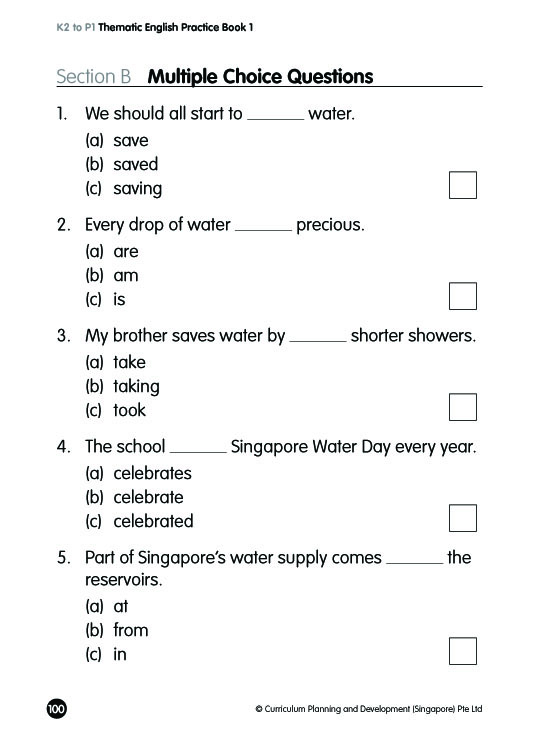 K2 To P1 Thematic English Practice Book 1 CPD Singapore