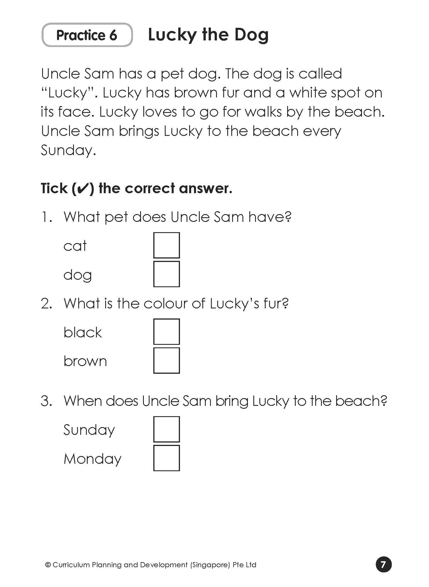 k2 to p1 english comprehension practice book 1 cpd singapore