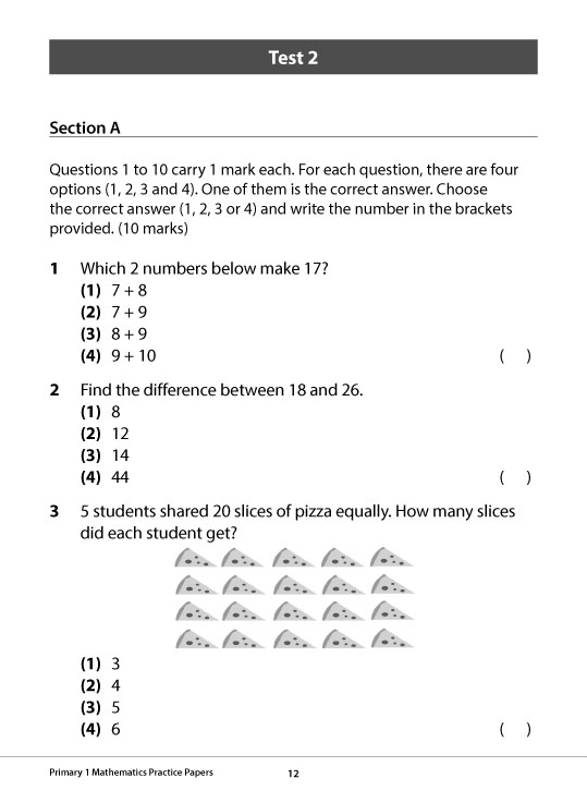 Primary 1 Mathematics Practice Papers | CPD Singapore Education