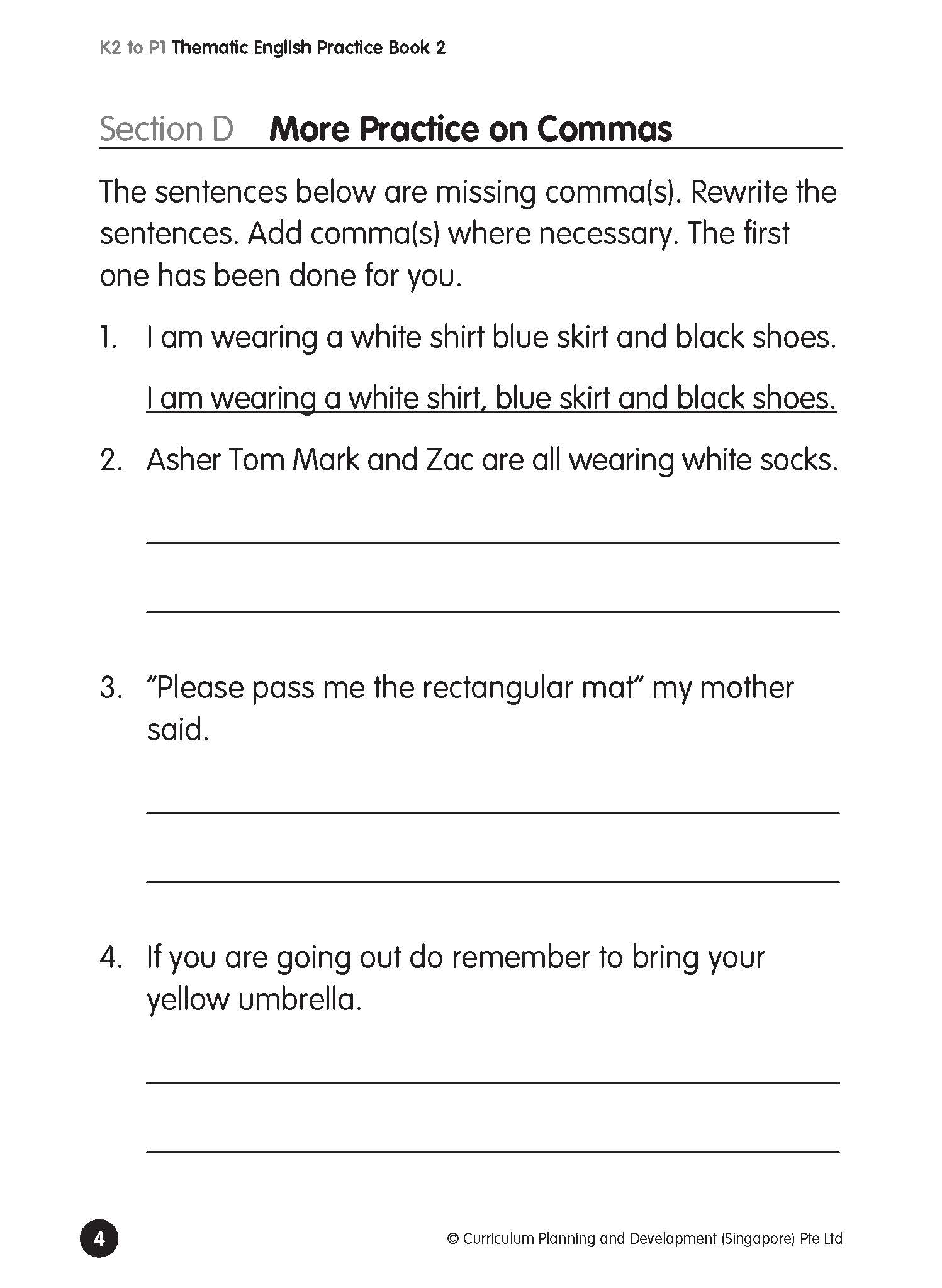 K2 to P1 Thematic English Practice Book 2 | CPD Singapore