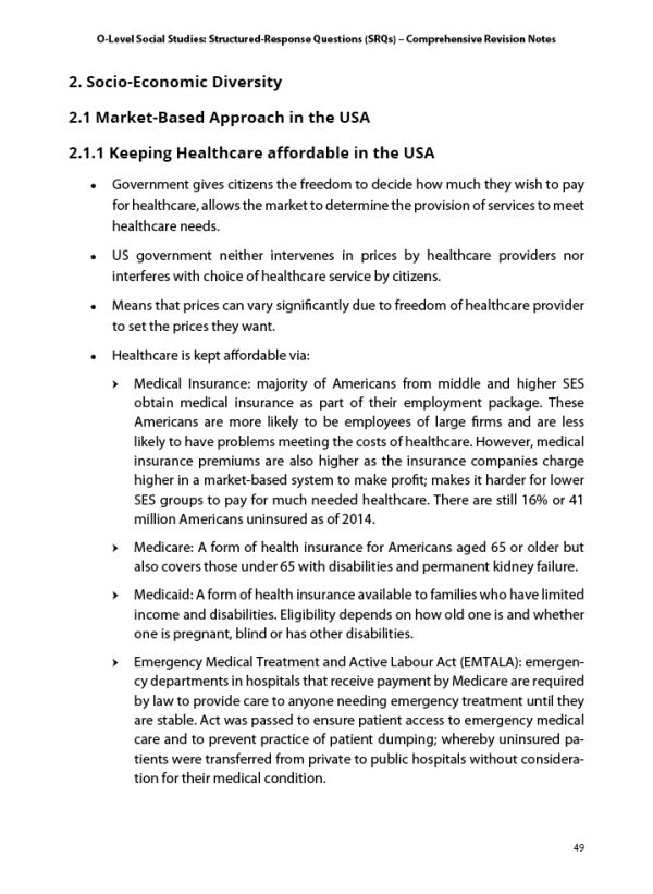 O Level Social Studies Structured Response Questions SRQs 