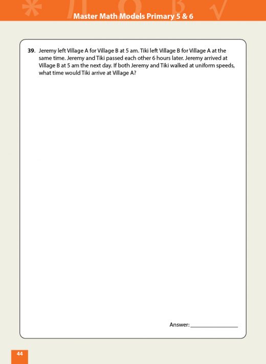 Master Math Models Primary 5 & 6 Book 3 Rate and Speed - CPD Singapore ...