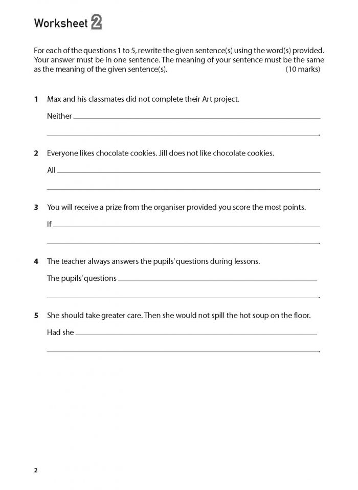 100 English Worksheets Primary 5 & 6: Synthesis and Transformation ...