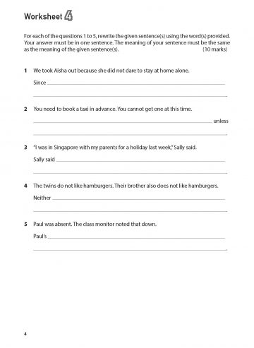 100 English Worksheets Primary 5 & 6: Synthesis and Transformation ...