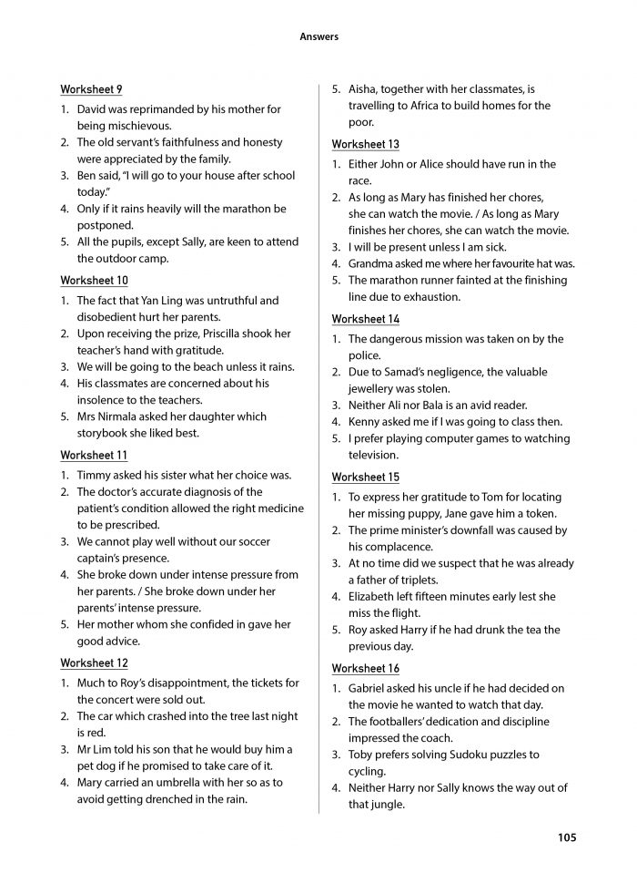 100 English Worksheets Primary 5 & 6: Synthesis and Transformation ...