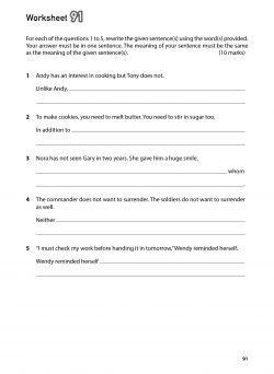 100 English Worksheets Primary 5 & 6: Synthesis and Transformation