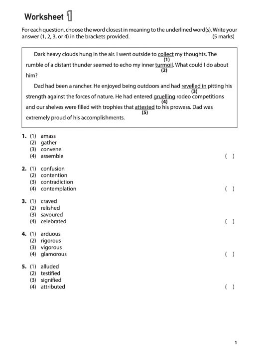 100 English Worksheets Primary 5 & 6: Vocabulary Cloze - CPD Singapore ...