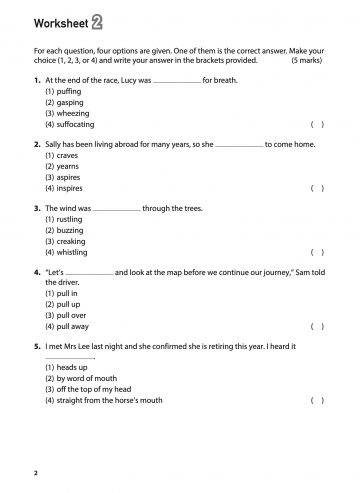 100 English Worksheets Primary 5 & 6: Vocabulary MCQ | CPD Singapore
