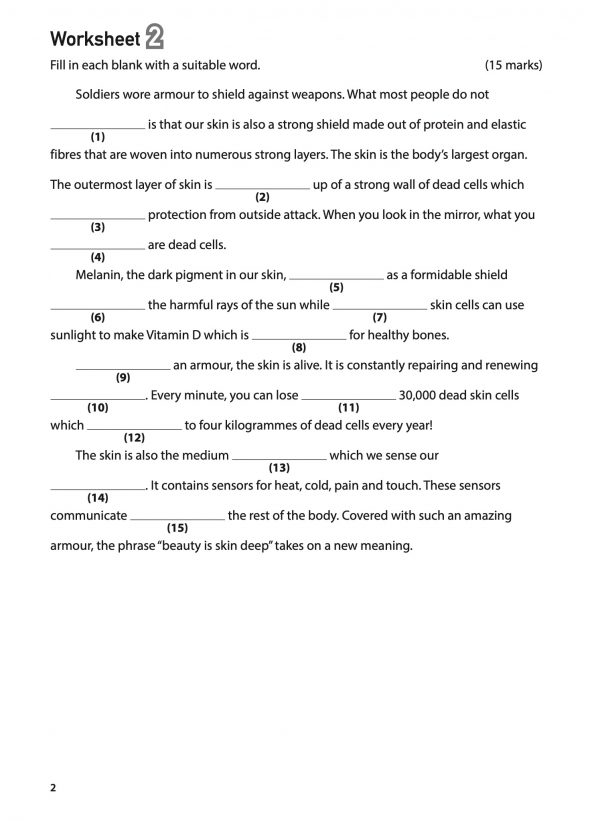 100 English Worksheets Primary 5 & 6: Comprehension Cloze - CPD ...