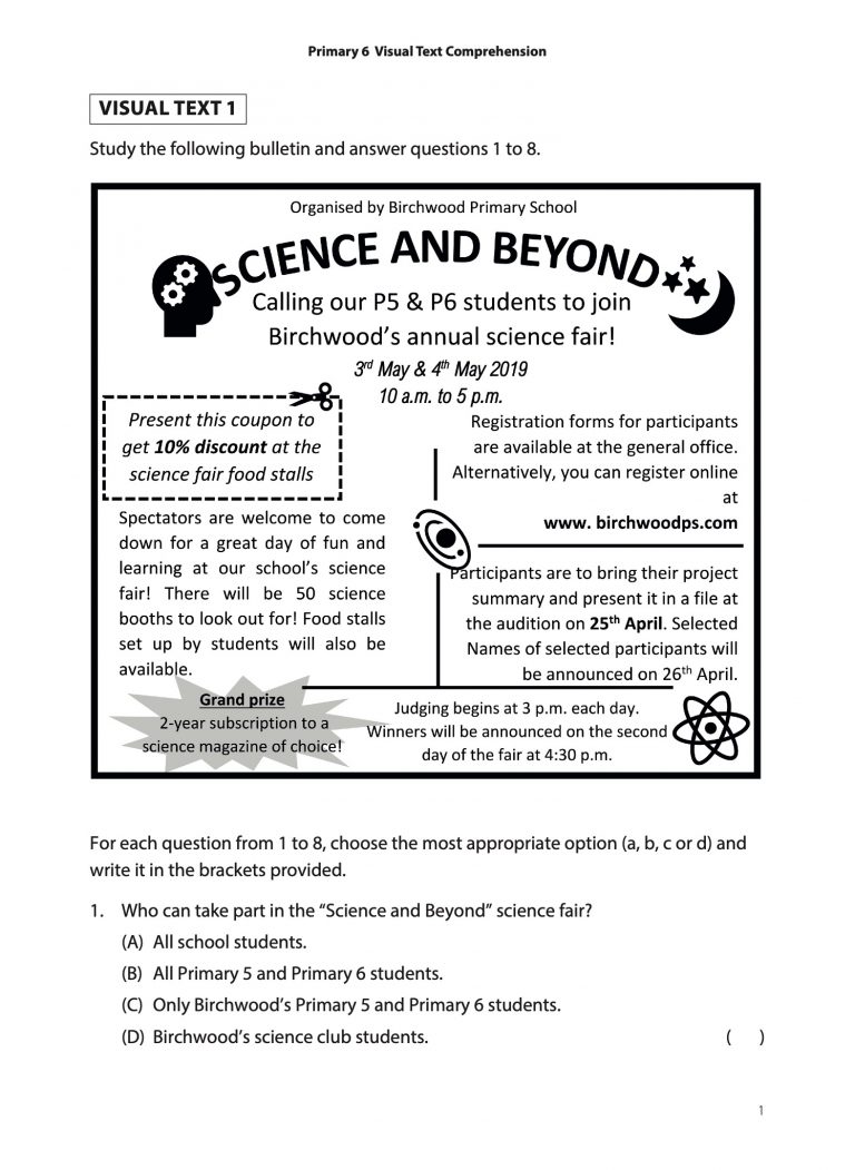 Primary 6 Visual Text Comprehension - CPD Singapore Education Services ...