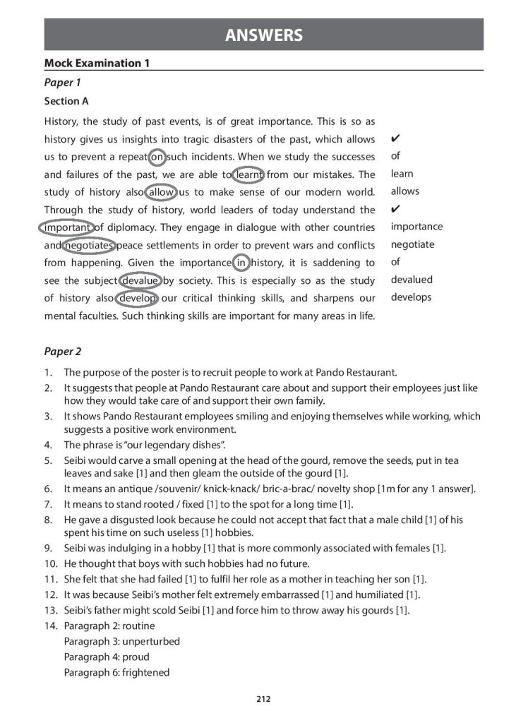 Ace Your Secondary 2 English Mock Examination Papers 1 & 2 - CPD ...