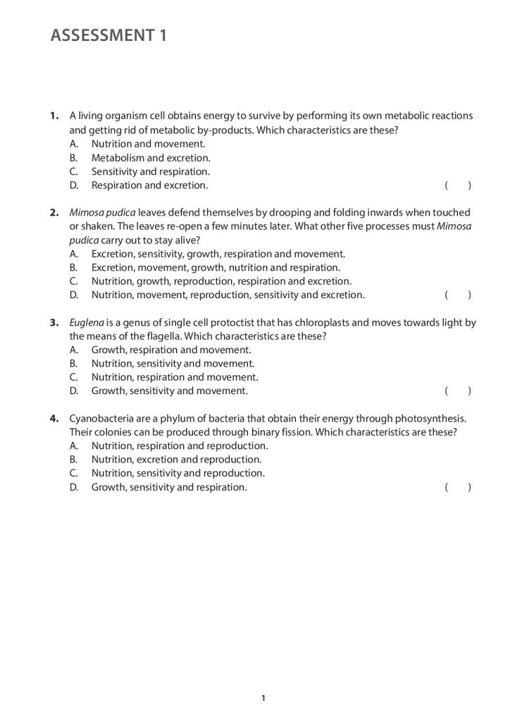 Igcse Guide Biology Book 1 – Ordinary Level - Cpd Singapore Education 