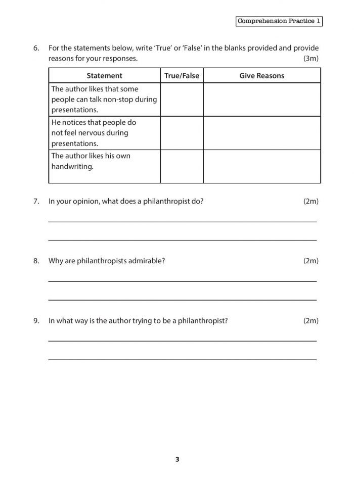 Primary 5 English Comprehension Practice - Cpd Singapore Education 