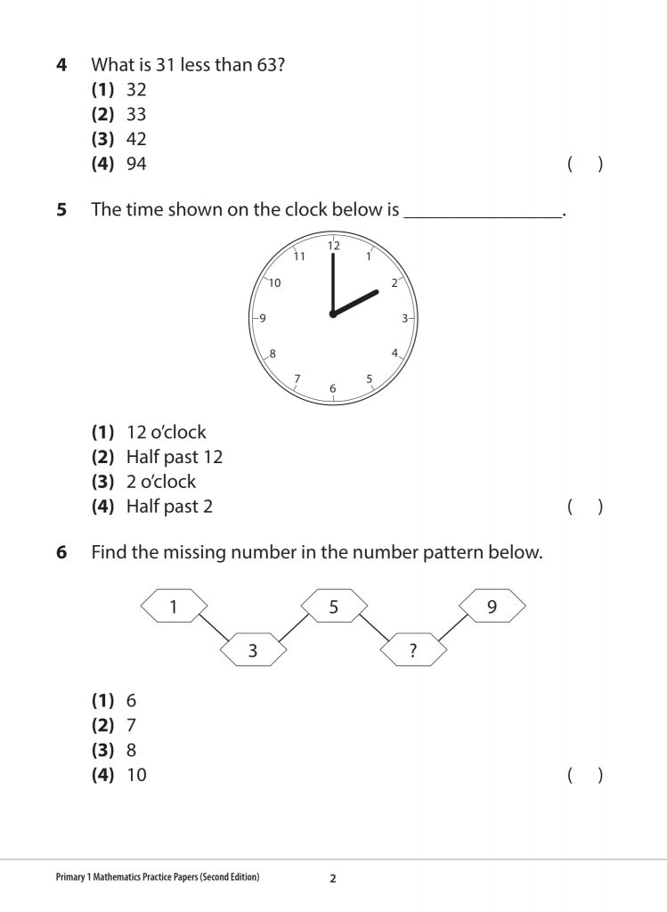 Primary 1 Mathematics Practice Papers Second Edition - CPD Singapore ...