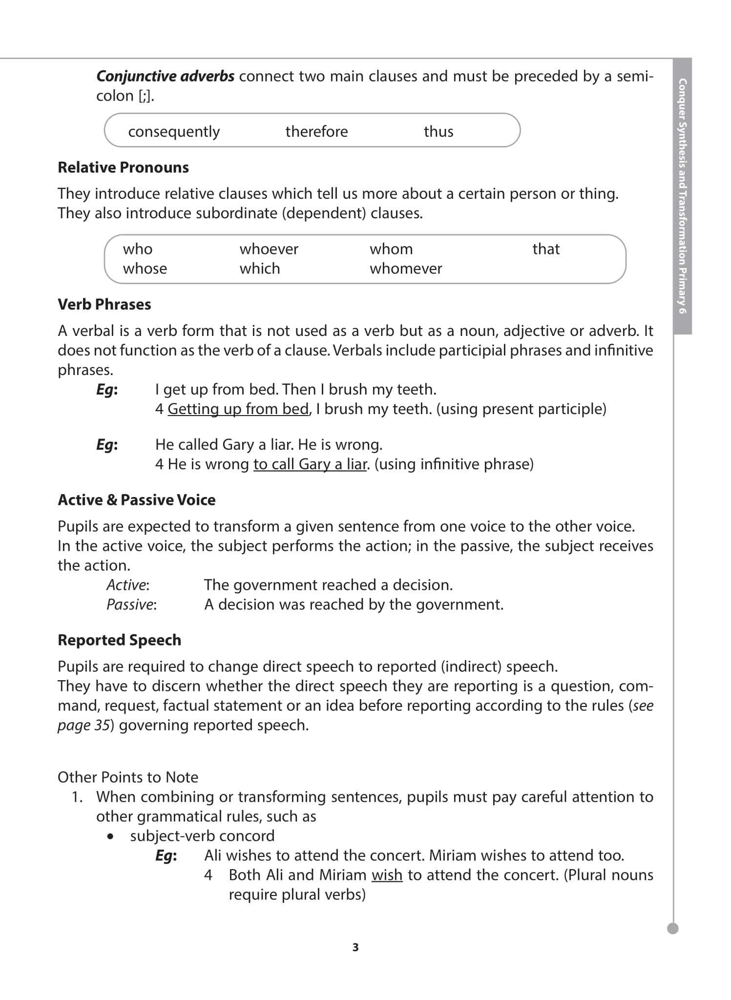 Sentence Synthesis And Transformation Worksheets