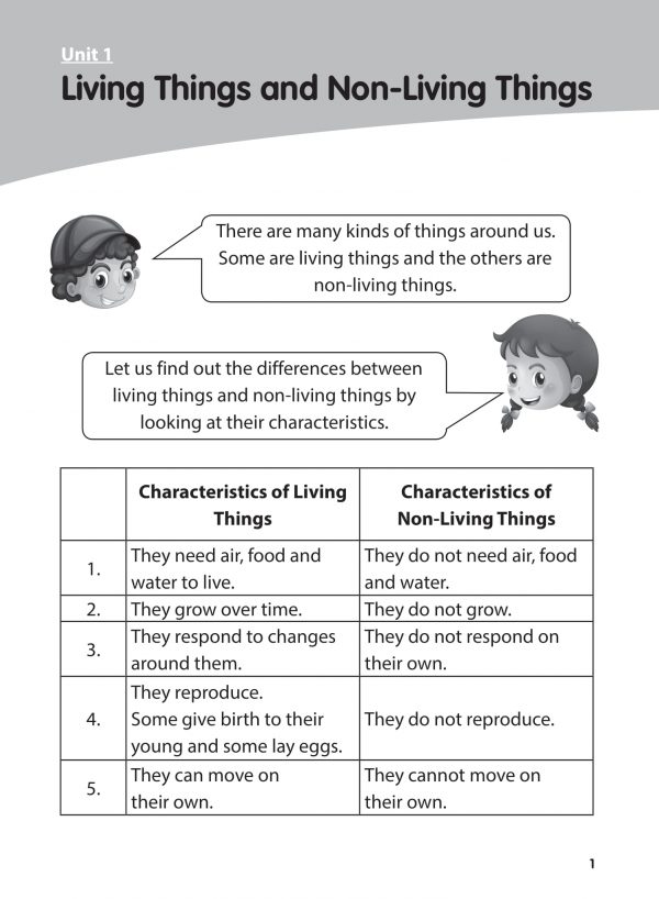 Headstart Science Primary 1 & 2 Book1 Sample Page1