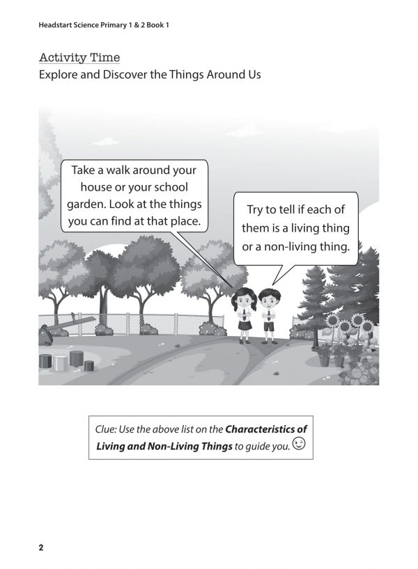 Headstart Science Primary 1 & 2 Book1 Sample Page2