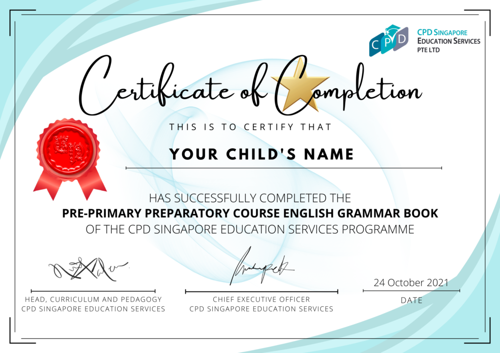 Certificate of Completion for Preschool Assessment Books1