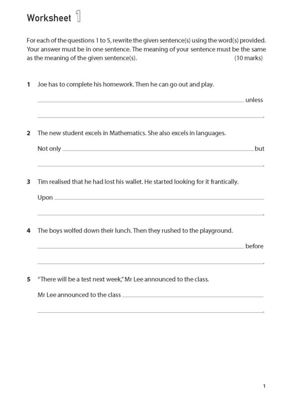 100 English Worksheets Primary 5: Synthesis And Transformation - Cpd 