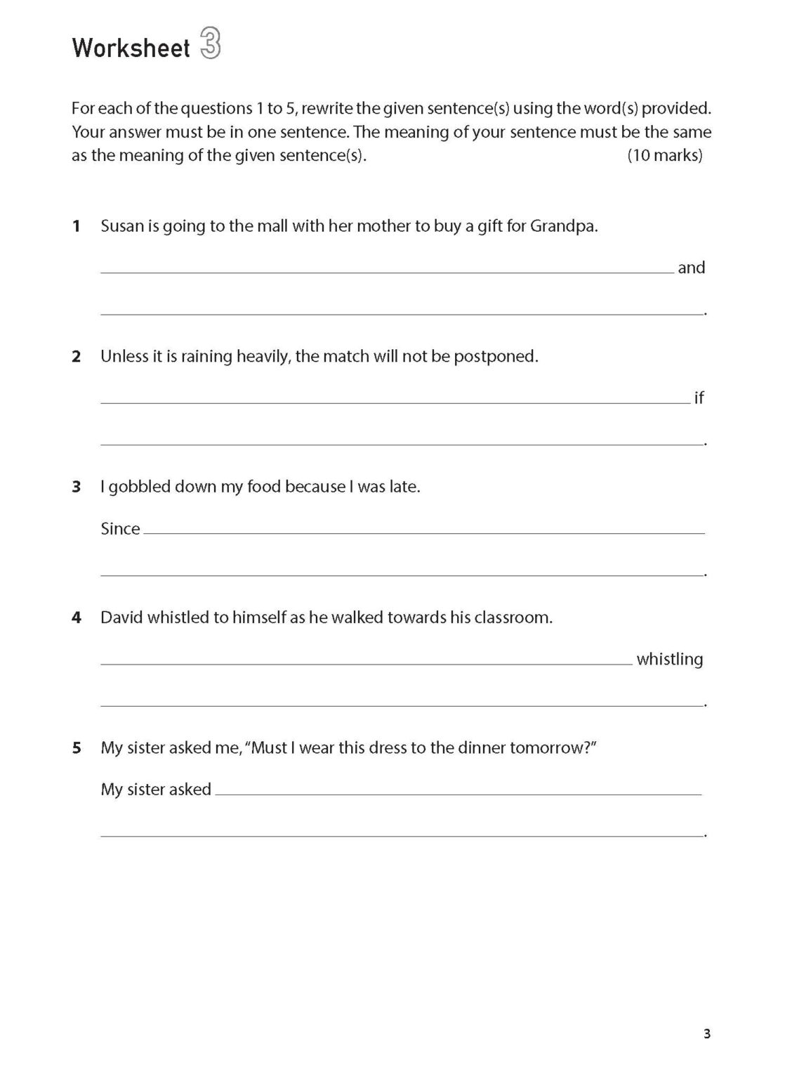 100 English Worksheets Primary 5: Synthesis and Transformation - CPD ...