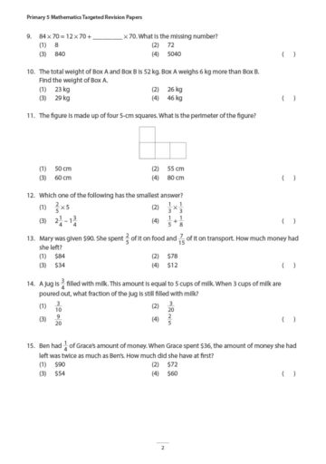 Primary 5 Mathematics Targeted Revision Papers - CPD Singapore ...