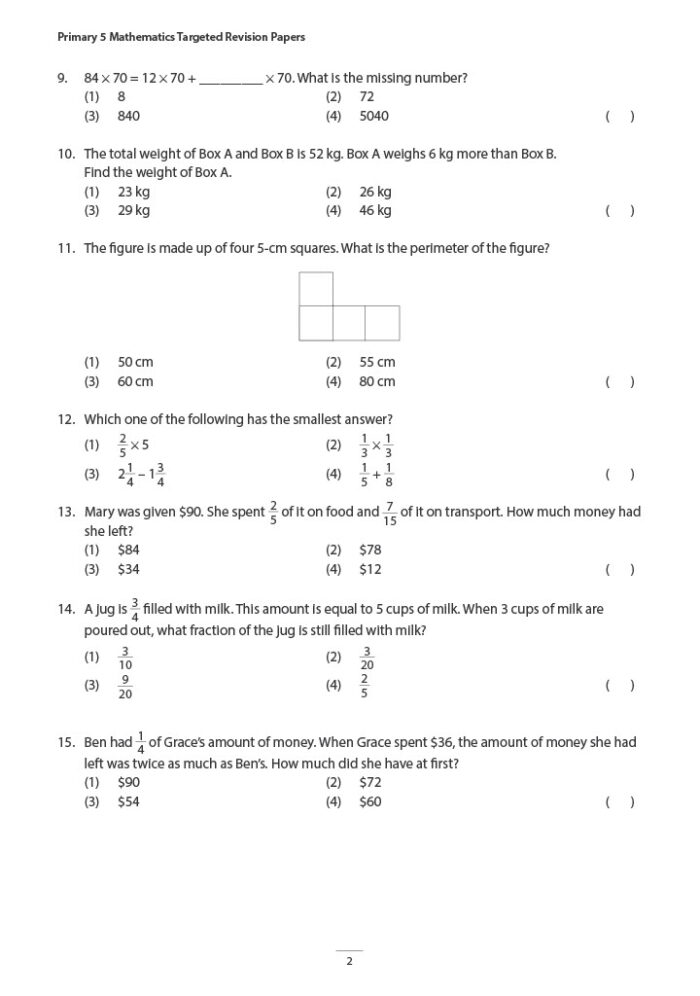 Primary 5 Mathematics Targeted Revision Papers - CPD Singapore ...