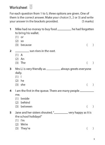 100 English Worksheets Primary 1 – Grammar MCQ - CPD Singapore ...