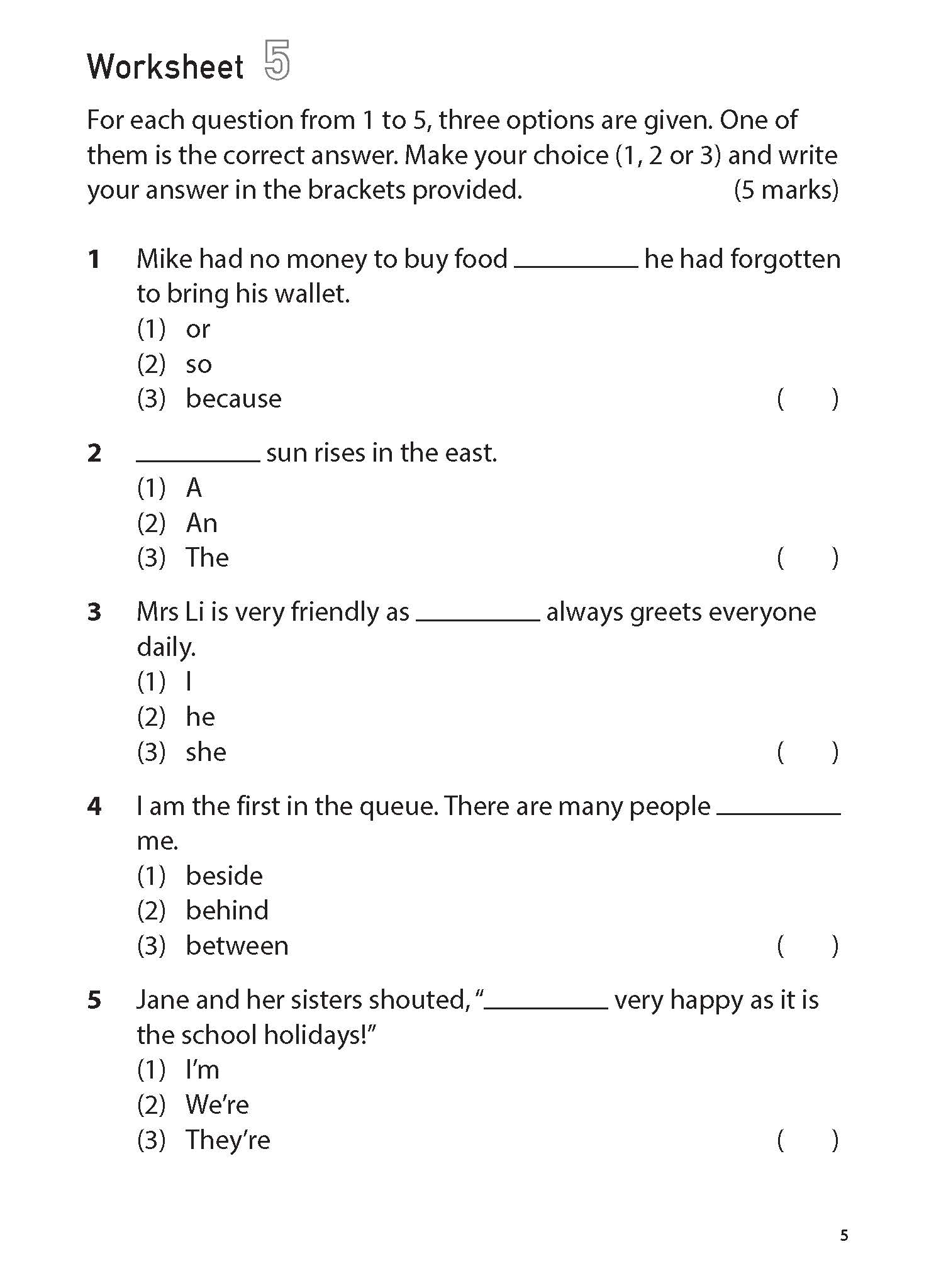 100 English Worksheets Primary 1 Grammar MCQ CPD Singapore 