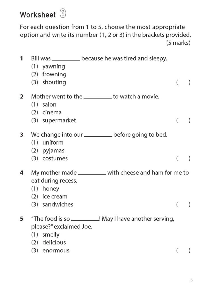 100 English Worksheets Primary 1 – Vocabulary MCQ - CPD Singapore ...