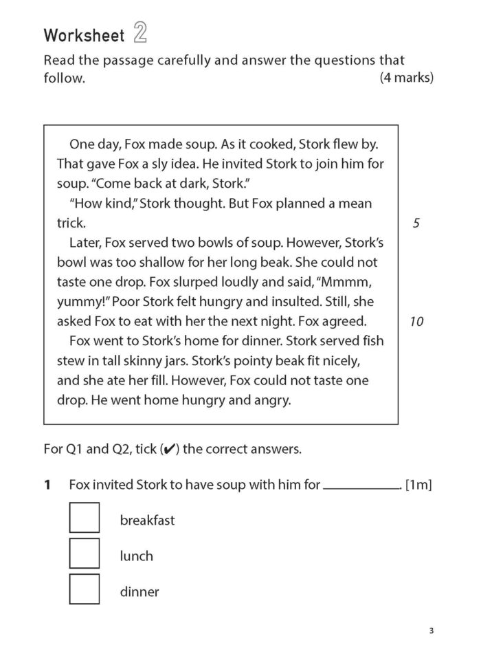 100 English Worksheets Primary 1 – Comprehension - CPD Singapore ...