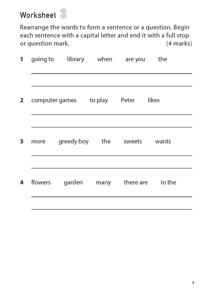 100 English Worksheets Primary 1 – Word Order - CPD Singapore Education ...