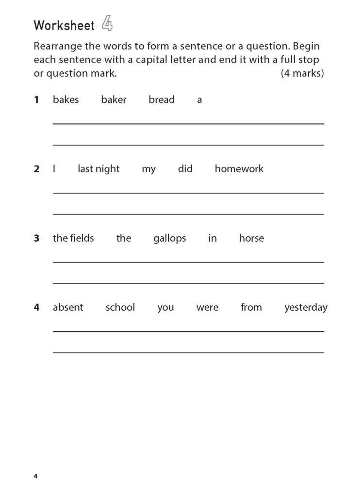 100 English Worksheets Primary 1 – Word Order - CPD Singapore Education ...