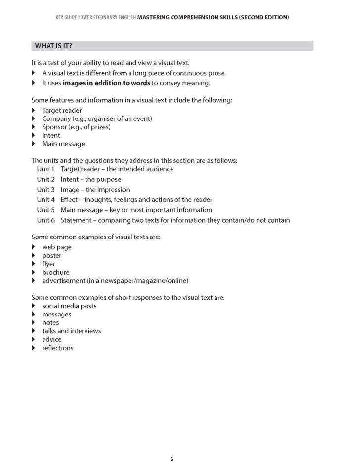Key Guide Lower Secondary English: Mastering Comprehension Skills ...