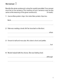 100 English Worksheets Primary 3 – Synthesis & Transformation - CPD ...