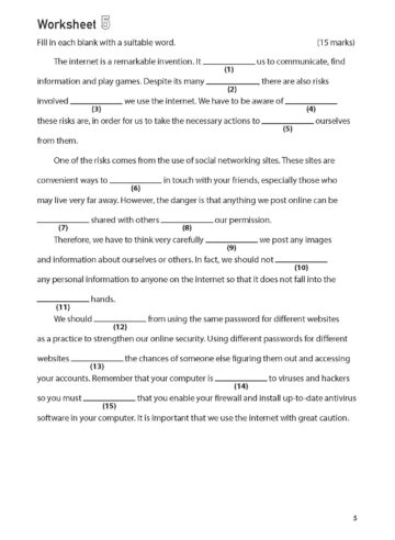 100 English Worksheets Primary 5 – Comprehension Cloze - CPD Singapore ...