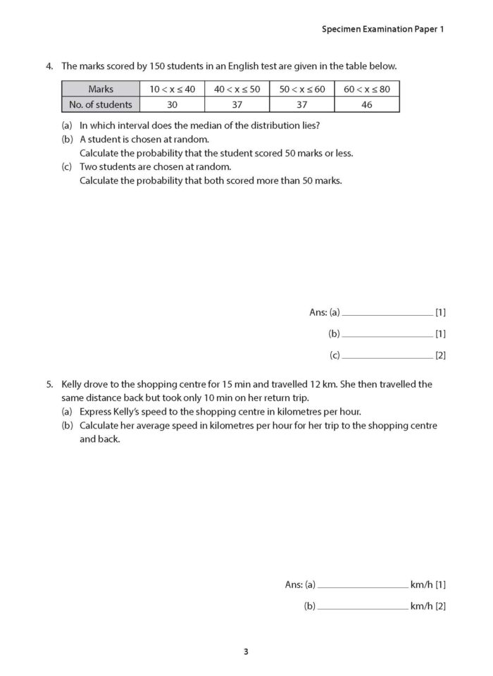 Secondary 4 Mathematics Exam Papers for G3 - CPD Singapore Education ...