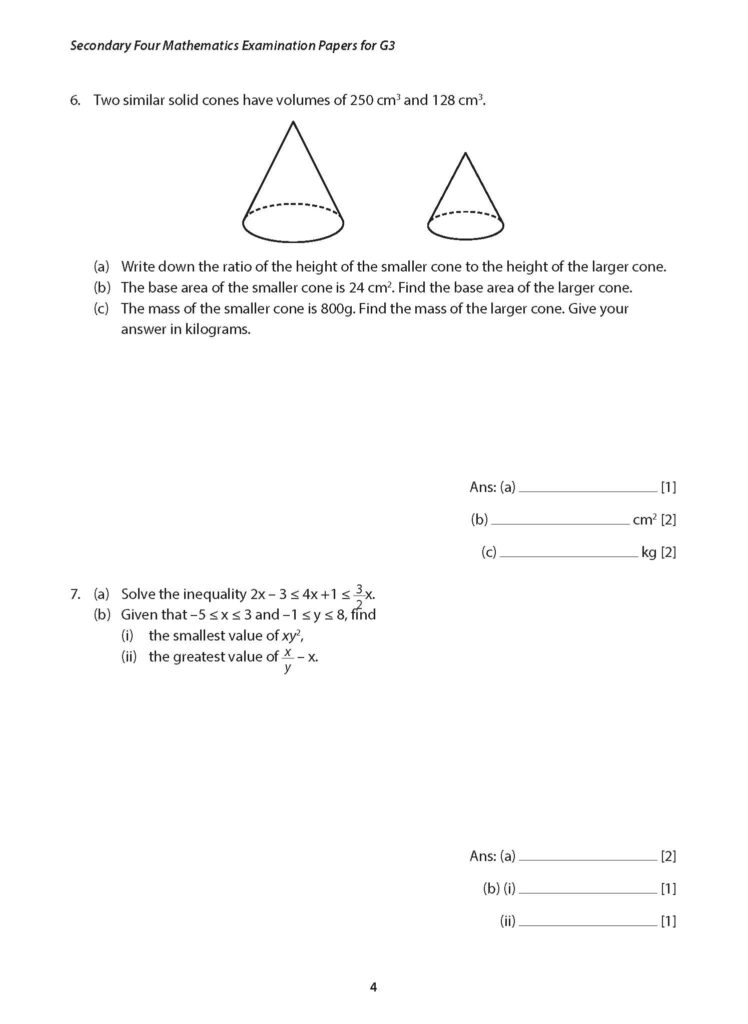 Sec 4 Math Sample Secondary 4 Mathematics Exam Papers for G3 - CPD Singapore Education ...