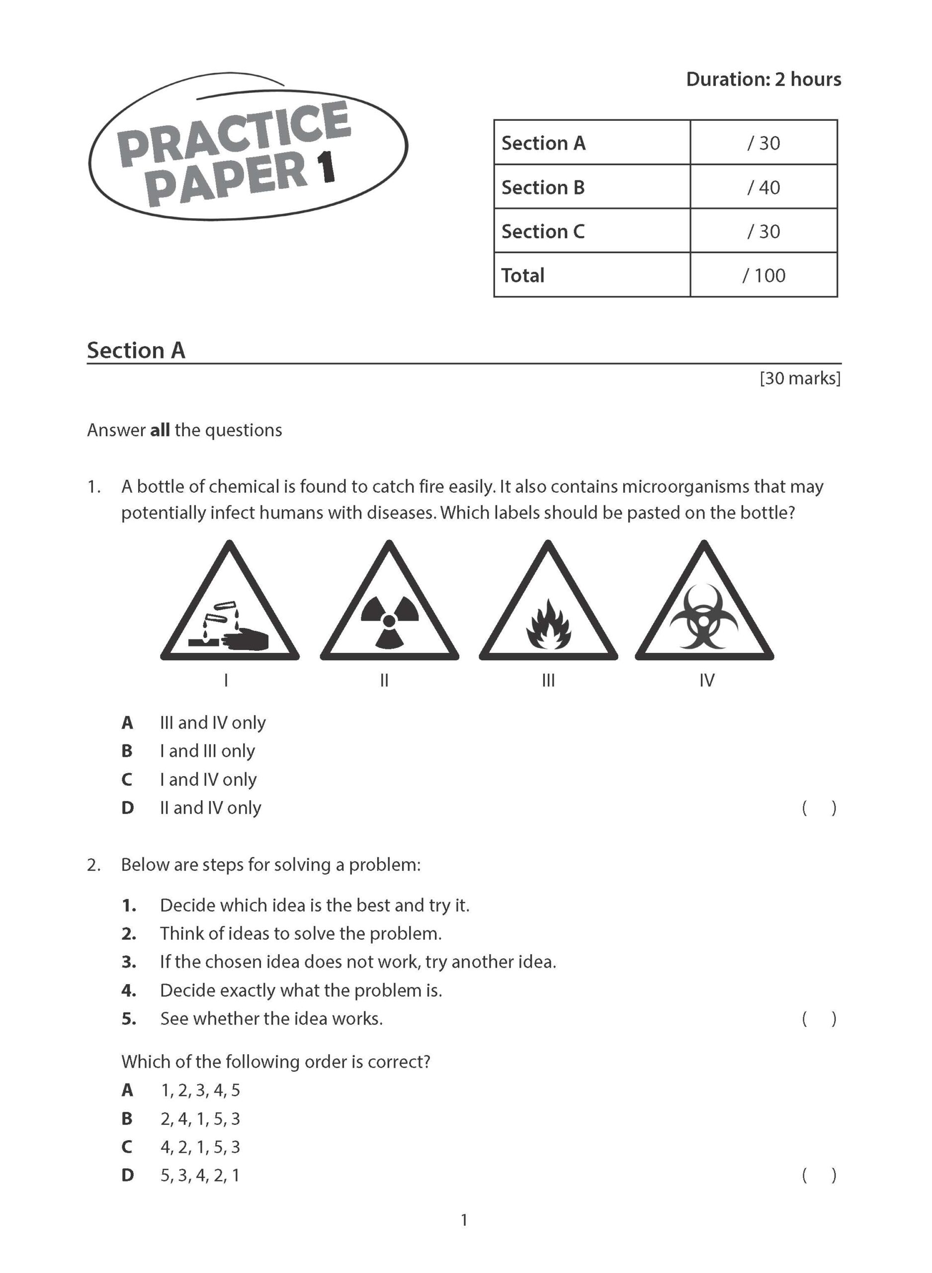 Secondary One Science G3 Practice Papers for Examination Mastery - Image 3