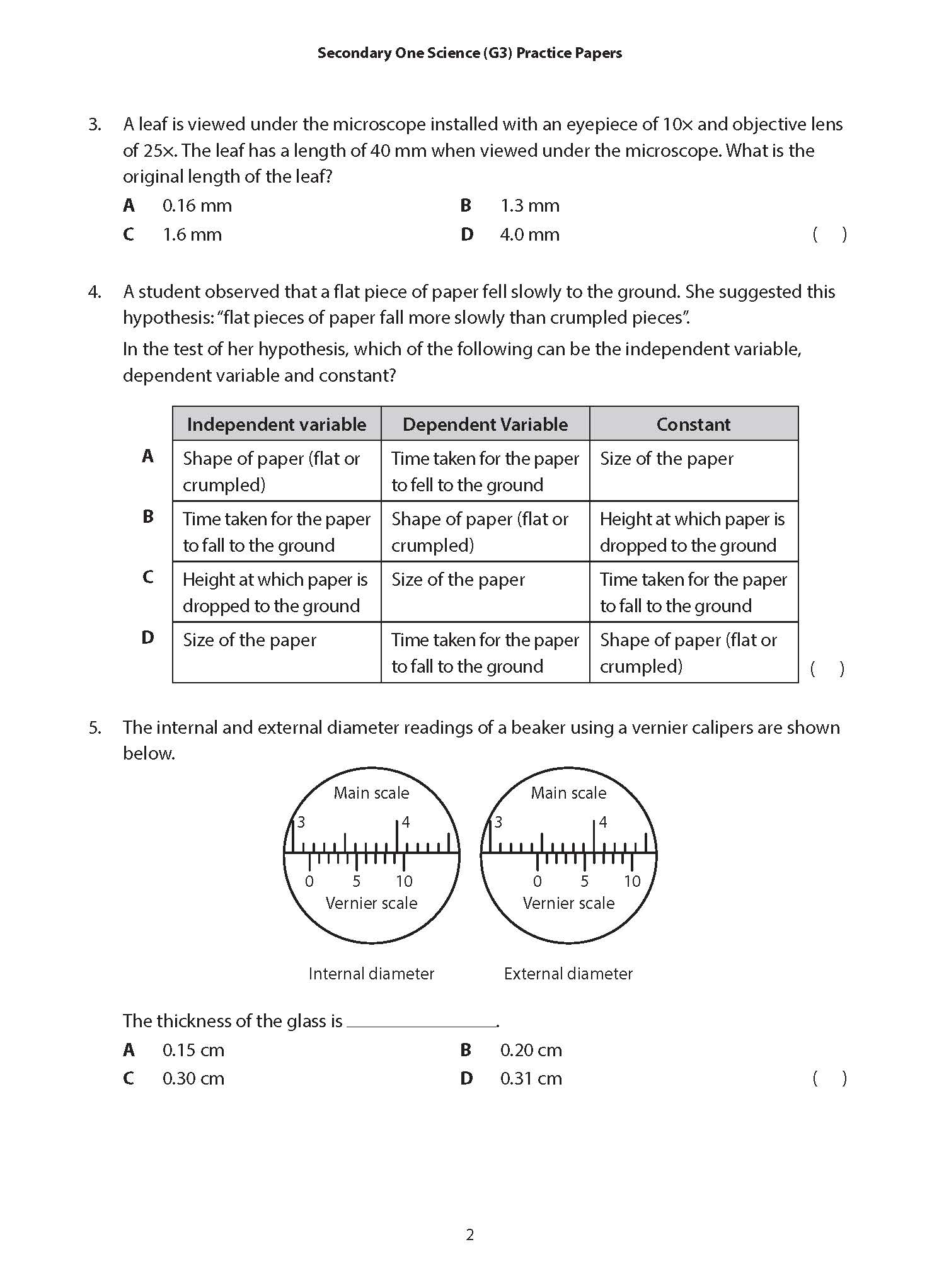 Secondary One Science G3 Practice Papers for Examination Mastery - Image 4