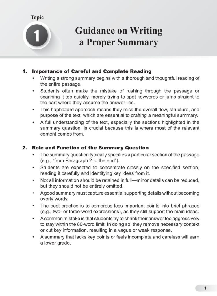 Upper Secondary O Level Summary Guide and Practice - CPD Singapore ...